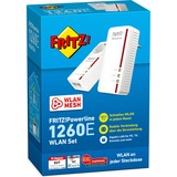 FRITZ! FRITZ!Powerline 1260E WLAN Set, PowerLAN Powerline 1260E WLAN Set, 1200 Mbit/s, IEEE 802.11a, IEEE 802.11b, IEEE 802.11g, IEEE 802.11h, IEEE 802.11i, Tipo F, Gigabit Ethernet, 10,100,1000 Mbit/s, 10BASE-T, 100BASE-T, 1000BASE-T