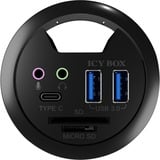 ICY BOX IB-HUB1404A toma de corriente Negro, Hub USB negro, Negro, Plástico, 68 mm, 69 mm, 70 mm, 156 g