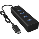 ICY BOX IB-HUB1409-C3 USB 3.2 Gen 1 (3.1 Gen 1) Type-C 5000 Mbit/s Negro, Hub USB negro, USB 3.2 Gen 1 (3.1 Gen 1) Type-C, USB 3.2 Gen 1 (3.1 Gen 1) Type-A, 5000 Mbit/s, Negro, Aluminio, 0,4 m