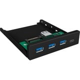 ICY BOX IB-HUB1418-i3 USB 3.2 Gen 1 (3.1 Gen 1) Type-A 5000 Mbit/s Negro, Panel frontal negro, USB 3.2 Gen 1 (3.1 Gen 1) Type-A, USB 3.2 Gen 1 (3.1 Gen 1) Type-A, USB 3.2 Gen 1 (3.1 Gen 1) Type-C, 5000 Mbit/s, Negro, Metal, China