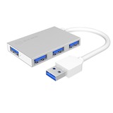 ICY BOX IB-Hub1402 USB 3.2 Gen 1 (3.1 Gen 1) Type-A 5000 Mbit/s Plata, Hub USB plateado, USB 3.2 Gen 1 (3.1 Gen 1) Type-A, USB 3.2 Gen 1 (3.1 Gen 1) Type-A, 5000 Mbit/s, Plata, Acrilonitrilo butadieno estireno (ABS), Aluminio, 0,115 m