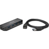 Kensington Cargador y hub USB 3.0 de cuatro puertos UH4000C USB 3.2 Gen 1 (3.1 Gen 1) Micro-B, USB 3.2 Gen 1 (3.1 Gen 1) Type-A, 5000 Mbit/s, Negro, Apple iPad 4, iPad Air, iPad mini, Windows 7, Windows 7 Enterprise, Windows 7 Enterprise x64, Windows 7 Home Basic, Windows 7 Home...