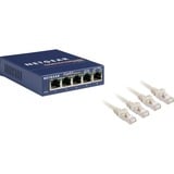 Netgear GS105 No administrado Gigabit Ethernet (10/100/1000) Azul, Interruptor/Conmutador azul, No administrado, Gigabit Ethernet (10/100/1000), Bidireccional completo (Full duplex), Minorista