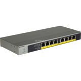 Netgear GS108LP No administrado Gigabit Ethernet (10/100/1000) Energía sobre Ethernet (PoE) 1U Negro, Gris, Interruptor/Conmutador No administrado, Gigabit Ethernet (10/100/1000), Energía sobre Ethernet (PoE), Montaje en rack, 1U, Montaje de pared