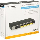 Netgear GS108LP No administrado Gigabit Ethernet (10/100/1000) Energía sobre Ethernet (PoE) 1U Negro, Gris, Interruptor/Conmutador No administrado, Gigabit Ethernet (10/100/1000), Energía sobre Ethernet (PoE), Montaje en rack, 1U, Montaje de pared