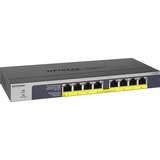 Netgear GS108PP No administrado Gigabit Ethernet (10/100/1000) Energía sobre Ethernet (PoE) Negro, Interruptor/Conmutador No administrado, Gigabit Ethernet (10/100/1000), Bidireccional completo (Full duplex), Energía sobre Ethernet (PoE), Montaje en rack, Montaje de pared