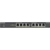 Netgear GS308PP No administrado Gigabit Ethernet (10/100/1000) Energía sobre Ethernet (PoE) Negro, Interruptor/Conmutador No administrado, Gigabit Ethernet (10/100/1000), Bidireccional completo (Full duplex), Energía sobre Ethernet (PoE), Montaje en rack, Montaje de pared