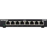 Netgear GS308-300PES switch No administrado L2 Gigabit Ethernet (10/100/1000) Negro, Interruptor/Conmutador negro, No administrado, L2, Gigabit Ethernet (10/100/1000), Montaje de pared