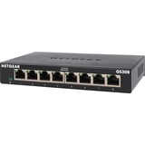 Netgear GS308-300PES switch No administrado L2 Gigabit Ethernet (10/100/1000) Negro, Interruptor/Conmutador negro, No administrado, L2, Gigabit Ethernet (10/100/1000), Montaje de pared