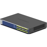 Netgear GS516PP No administrado Gigabit Ethernet (10/100/1000) Energía sobre Ethernet (PoE) Azul, Gris, Interruptor/Conmutador No administrado, Gigabit Ethernet (10/100/1000), Bidireccional completo (Full duplex), Energía sobre Ethernet (PoE), Montaje en rack