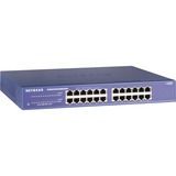 Netgear JGS524 No administrado Gigabit Ethernet (10/100/1000) Azul, Interruptor/Conmutador azul, No administrado, Gigabit Ethernet (10/100/1000), Bidireccional completo (Full duplex), Montaje en rack