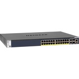 Netgear M4300-28G-PoE+ Gestionado L3 Gigabit Ethernet (10/100/1000) Energía sobre Ethernet (PoE) 1U Negro, Interruptor/Conmutador Gestionado, L3, Gigabit Ethernet (10/100/1000), Energía sobre Ethernet (PoE), Montaje en rack, 1U