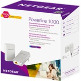 Netgear PL1000 1000 Mbit/s Ethernet Blanco 2 pieza(s), PowerLAN blanco, 1000 Mbit/s, IEEE 802.3, Gigabit Ethernet, 10,100,1000 Mbit/s, HomePlug AV2, 500 m