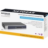 Netgear XS505M No administrado 10G Ethernet (100/1000/10000) Gris, Plata, Interruptor/Conmutador No administrado, 10G Ethernet (100/1000/10000), Montaje en rack