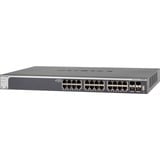 Netgear XS728T Gestionado L2+/L3 10G Ethernet (100/1000/10000) Negro, Interruptor/Conmutador Gestionado, L2+/L3, 10G Ethernet (100/1000/10000), Bidireccional completo (Full duplex), Montaje en rack