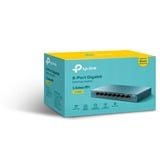 TP-Link LS108G No administrado Gigabit Ethernet (10/100/1000) Azul, Interruptor/Conmutador azul, No administrado, Gigabit Ethernet (10/100/1000)