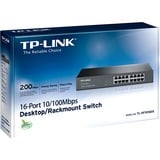 TP-Link TL-SF1016DS switch No administrado Fast Ethernet (10/100) Negro, Interruptor/Conmutador negro, No administrado, Fast Ethernet (10/100), Montaje en rack