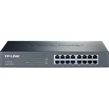 TP-Link TL-SG1016D No administrado Gigabit Ethernet (10/100/1000) Negro, Interruptor/Conmutador marrón, No administrado, Gigabit Ethernet (10/100/1000), Bidireccional completo (Full duplex), Montaje en rack, Minorista