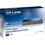 TP-Link TL-SG1016D No administrado Gigabit Ethernet (10/100/1000) Negro, Interruptor/Conmutador marrón, No administrado, Gigabit Ethernet (10/100/1000), Bidireccional completo (Full duplex), Montaje en rack, Minorista