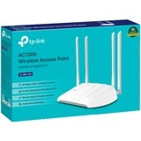 TP-Link TL-WA1201 867 Mbit/s Blanco Energía sobre Ethernet (PoE), Punto de acceso 867 Mbit/s, 300 Mbit/s, 867 Mbit/s, 10,100,1000 Mbit/s, IEEE 802.11a, IEEE 802.11ac, IEEE 802.11b, IEEE 802.11g, IEEE 802.11n, 10/100/1000Base-T(X)