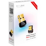 TP-Link TL-WN725N WLAN 150 Mbit/s, Adaptador Wi-Fi negro, Inalámbrico, USB, WLAN, Wi-Fi 4 (802.11n), 150 Mbit/s, Negro, Minorista