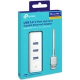 TP-Link UE330 base para portátil y replicador de puertos Alámbrico USB 3.2 Gen 1 (3.1 Gen 1) Type-A Blanco, Hub USB blanco, Alámbrico, USB 3.2 Gen 1 (3.1 Gen 1) Type-A, 10,100,1000 Mbit/s, Blanco, RJ-45, USB 3.2 Gen 1 (3.1 Gen 1) Type-A, USB