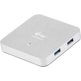 i-tec Metal Superspeed USB 3.0 4-Port Hub, Hub USB USB 3.2 Gen 1 (3.1 Gen 1) Type-A, USB 3.2 Gen 1 (3.1 Gen 1) Type-A, 5000 Mbit/s, Plata, Metal, 0,9 m