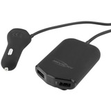 Ansmann 1000-0017 cargador de dispositivo móvil Negro Auto negro, Auto, Encendedor de cigarrillos, 5 V, 9,6 A, 1,8 m, Negro