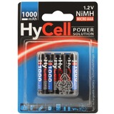 HyCell 5030662 pila doméstica Batería de un solo uso AAA Níquel-metal hidruro (NiMH) Batería de un solo uso, AAA, Níquel-metal hidruro (NiMH), 1,2 V, 4 pieza(s), 800 mAh