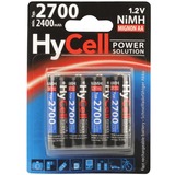 HyCell 5030682 pila doméstica Batería recargable AA Níquel-metal hidruro (NiMH) Batería recargable, AA, Níquel-metal hidruro (NiMH), 1,2 V, 4 pieza(s), 2700 mAh