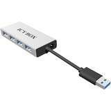 ICY BOX IB-AC6104 5000 Mbit/s Aluminio, Plata, Hub USB plateado/Negro, USB 3.2 Gen 1 (3.1 Gen 1) Type-A, 5000 Mbit/s, Aluminio, Plata, Aluminio, Poder, 90 mm