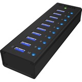 ICY BOX IB-AC6110 USB 3.2 Gen 1 (3.1 Gen 1) Micro-B 5000 Mbit/s Negro, Hub USB negro, USB 3.2 Gen 1 (3.1 Gen 1) Micro-B, USB 3.2 Gen 1 (3.1 Gen 1) Type-A, 5000 Mbit/s, Negro, Aluminio, China
