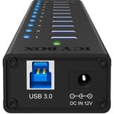 ICY BOX IB-AC6110 USB 3.2 Gen 1 (3.1 Gen 1) Type-B 5000 Mbit/s Negro, Hub USB negro, USB 3.2 Gen 1 (3.1 Gen 1) Type-B, USB 3.2 Gen 1 (3.1 Gen 1) Type-A, 5000 Mbit/s, Negro, Aluminio, China