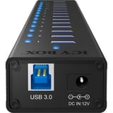 ICY BOX IB-AC6113 USB 3.2 Gen 1 (3.1 Gen 1) Type-B 5000 Mbit/s Negro, Hub USB negro, USB 3.2 Gen 1 (3.1 Gen 1) Type-B, USB 3.2 Gen 1 (3.1 Gen 1) Type-A, 5000 Mbit/s, Negro, Aluminio, China