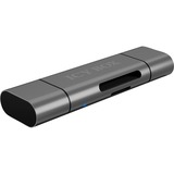 ICY BOX IB-CR200-C lector de tarjeta USB 2.0 Antracita, Lector de tarjetas antracita, MMC, MicroSD (TransFlash), MicroSDHC, MicroSDXC, SD, SDHC, SDXC, Antracita, 480 Mbit/s, Aluminio, Plástico, USB 2.0, USB