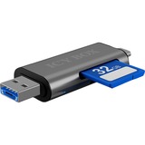 ICY BOX IB-CR200-C lector de tarjeta USB 2.0 Antracita, Lector de tarjetas antracita, MMC, MicroSD (TransFlash), MicroSDHC, MicroSDXC, SD, SDHC, SDXC, Antracita, 480 Mbit/s, Aluminio, Plástico, USB 2.0, USB