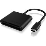 ICY BOX IB-CR301-C3 lector de tarjeta USB 3.2 Gen 1 (3.1 Gen 1) Type-C Negro, Lector de tarjetas negro, CF, MicroSD (TransFlash), MicroSDHC, MicroSDXC, SD, SDHC, SDXC, Negro, 5000 Mbit/s, Aluminio, 2 GB, USB 3.2 Gen 1 (3.1 Gen 1) Type-C