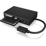 ICY BOX IB-CR401-C3 lector de tarjeta USB 3.2 Gen 1 (3.1 Gen 1) Type-C Negro, Lector de tarjetas antracita, CF, MicroSD (TransFlash), MicroSDHC, MicroSDXC, SD, SDHC, SDXC, Negro, 5000 Mbit/s, Aluminio, Plástico, USB 3.2 Gen 1 (3.1 Gen 1) Type-C, 77 mm