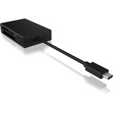 ICY BOX IB-CR401-C3 lector de tarjeta USB 3.2 Gen 1 (3.1 Gen 1) Type-C Negro, Lector de tarjetas antracita, CF, MicroSD (TransFlash), MicroSDHC, MicroSDXC, SD, SDHC, SDXC, Negro, Aluminio, Plástico, USB 3.2 Gen 1 (3.1 Gen 1) Type-C, USB, 49 mm