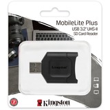 Kingston MobileLite Plus lector de tarjeta USB 3.2 Gen 1 (3.1 Gen 1) Type-A Negro, Lector de tarjetas negro, SD, Negro, Windows 10, Windows 8.1, Windows 8, Mac OS X v. 10.10.x+, Linux v.2.6.x+, Chrome OS, USB 3.2 Gen 1 (3.1 Gen 1) Type-A, 0 - 60 °C, -20 - 70 °C
