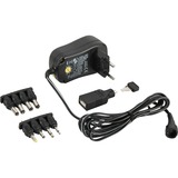 goobay 53996 adaptador e inversor de corriente Interior 12 W Negro, Fuente de alimentación negro, Universal, Interior, 100 - 240 V, 60 Hz, 12 W, 3, 4.5, 5, 6, 7.5, 9, 12 V