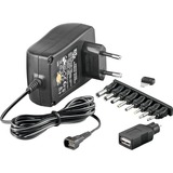 goobay NTS 1500 EuP MW 3R15GS adaptador e inversor de corriente Negro, Fuente de alimentación negro, 12 V, 1500 mAh, Negro