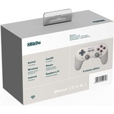 8BitDo SN30 Pro+ Gris, Blanco Bluetooth Gamepad gris, Gamepad, Inalámbrico y alámbrico, Bluetooth, USB Tipo C, Gris, Blanco, Cable/Batería