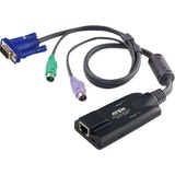 ATEN Adaptador KVM VGA PS/2 negro, PS/2, PS/2, VGA, Multicolor, RJ-45, 1 x RJ-45