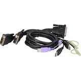 ATEN CS72D Negro interruptor KVM, Switch KVM negro, USB, USB, DVI-D, 1,2 m, 1920 x 1200 Pixeles, Negro