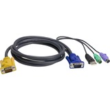 ATEN Cable KVM PS/2-USB de 1,8 m negro, 8 m, 1,8 m, PS/2, PS/2, VGA, Negro, HDB-15, 2 x PS/2, USB A