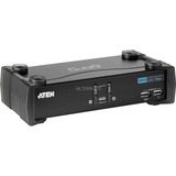 ATEN Switch KVMP™ DVI/Audio USB de 2 puertos negro, 1920 x 1200 Pixeles, WUXGA, 3,78 W, Negro, Minorista