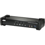 ATEN Umschalter interruptor KVM Negro, Switch KVM negro, 4096 x 2160 Pixeles, Negro