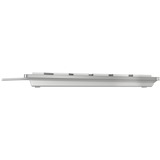 CHERRY KC 6000 SLIM FOR MAC teclado Oficina USB QWERTY Inglés de EE. UU. Plata plateado/blanco, Completo (100%), Alámbrico, USB, QWERTY, Plata