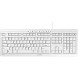 CHERRY STREAM teclado Oficina USB QWERTY Inglés de EE. UU. Blanco blanco/Gris, Completo (100%), Alámbrico, USB, Interruptor mecánico, QWERTY, Blanco